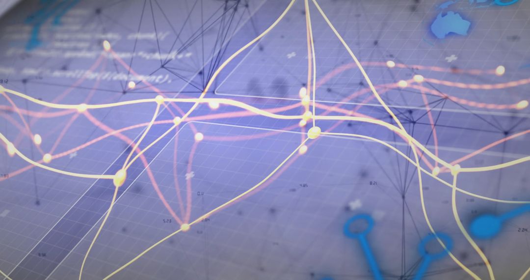 Futuristic Network Graph on Digital Interface