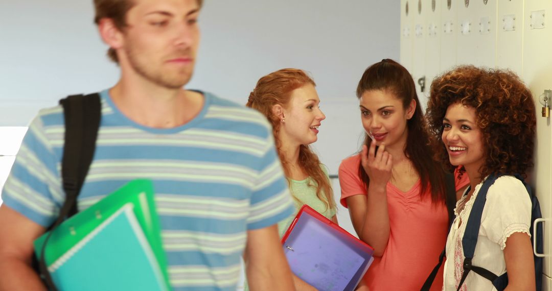 Group of University Students Socializing in Hallway - Free Images, Stock Photos and Pictures on Pikwizard.com