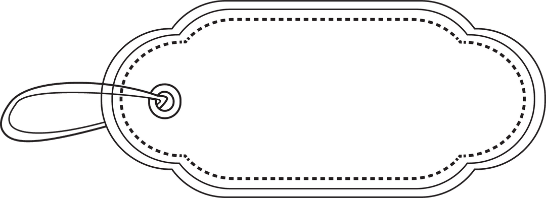 Blank Non-Rectangular White Tag on Transparent Background