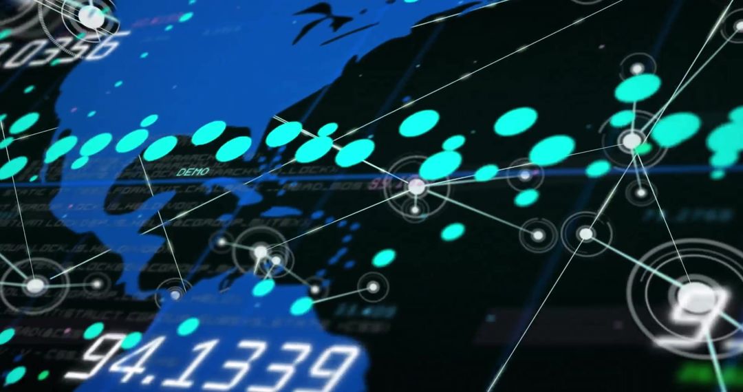 Global Networks and Digital Data Concept with World Map Overlay