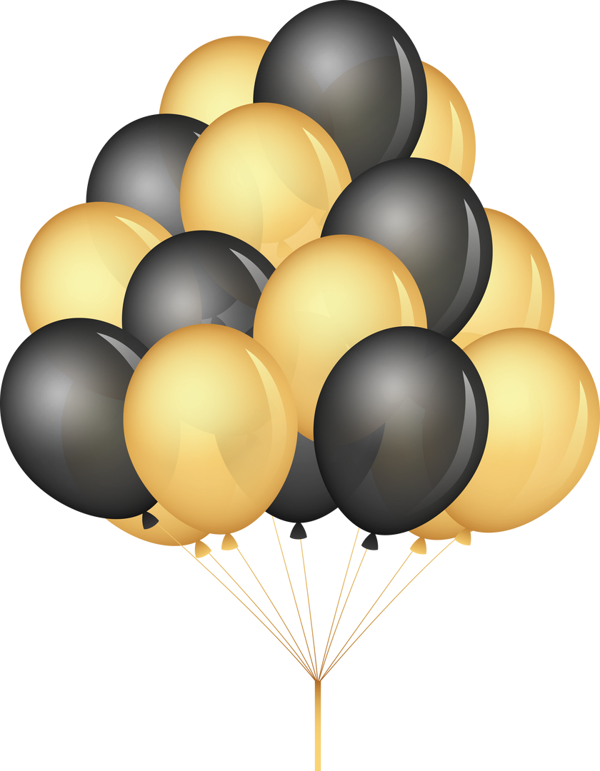 Golden and Black Balloons Wish Campaign Supports Transparent Background - Download Free Stock Images Pikwizard.com