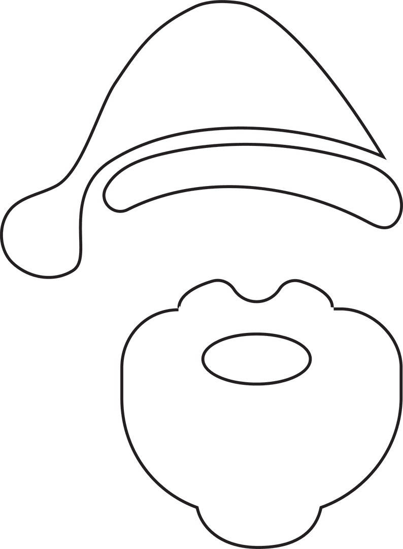 Transparent Vector Silhouette of Santa Claus Face Design