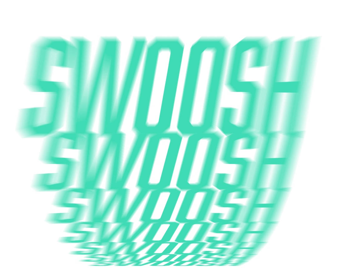 Bold Green Transparent Swoosh Text Layers