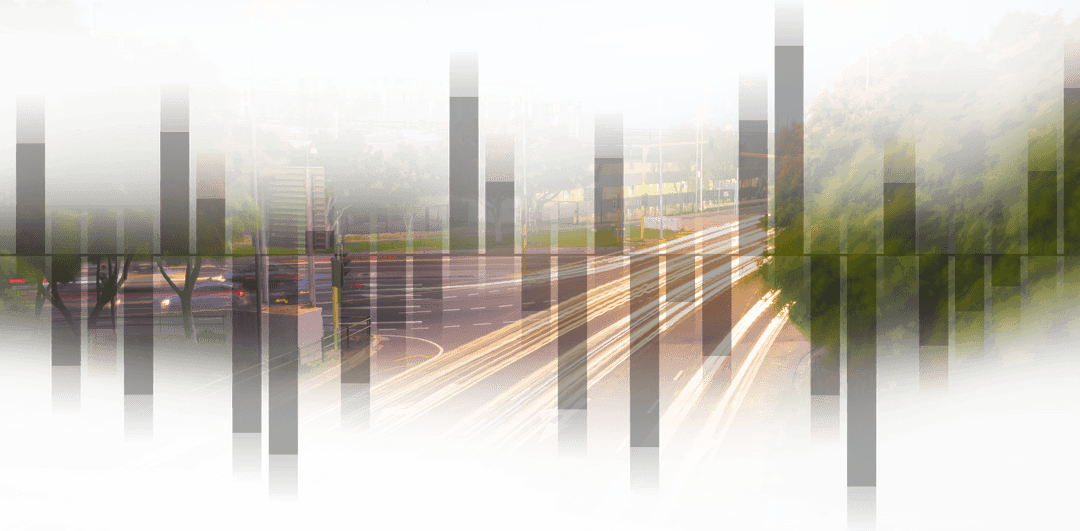 Urban Traffic Flow with Data Visualization Elements on Transparent Background