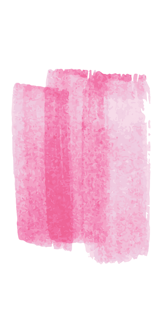 Pink Watercolor Smudges on Transparent Background