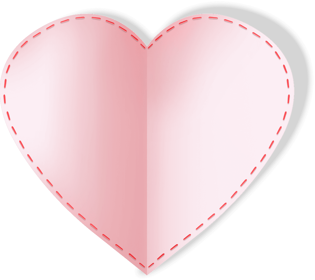 Transparent Light Pink Stitched Heart for Romantic Occasions