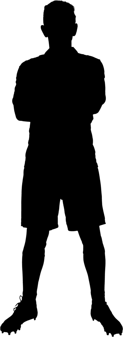 Transparent Silhouette of Athlete with Arms Crossed Confidently
