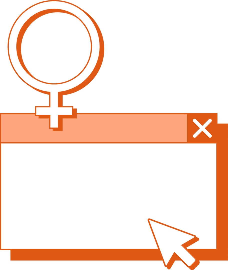 Minimalistic UI with Female Symbol on Transparent Background