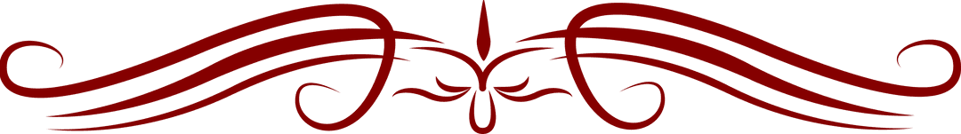 Elegant Red Flourish Design on Transparent Background