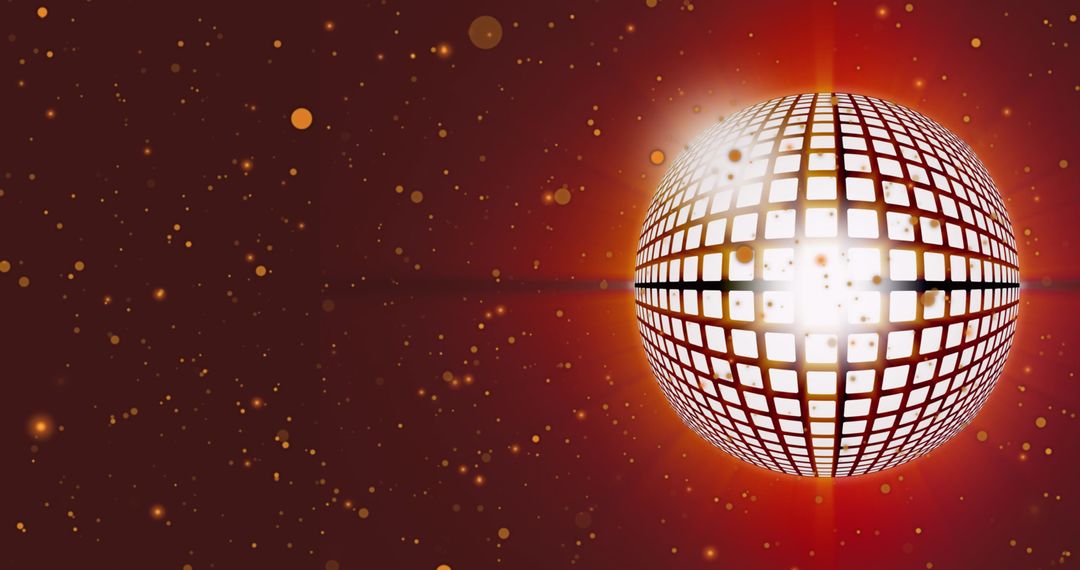 Vibrant Red Disco Ball with Sparkling Light Effects