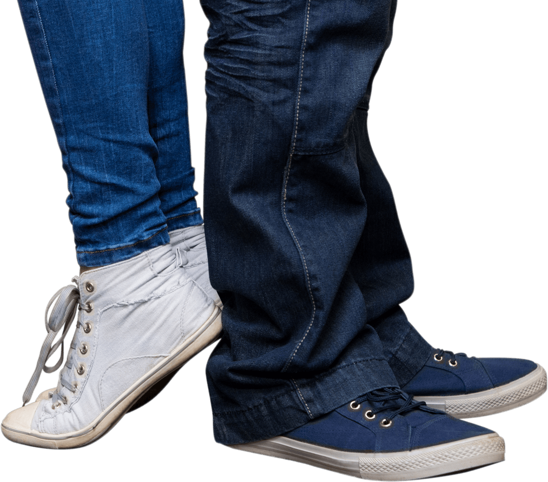 Transparent Standing Back-to-Back Young College Students