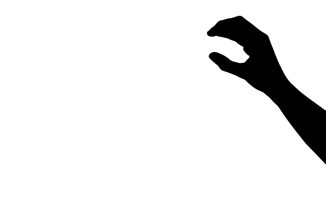 Silhouette of Hand Holding Gesture on Transparent Background