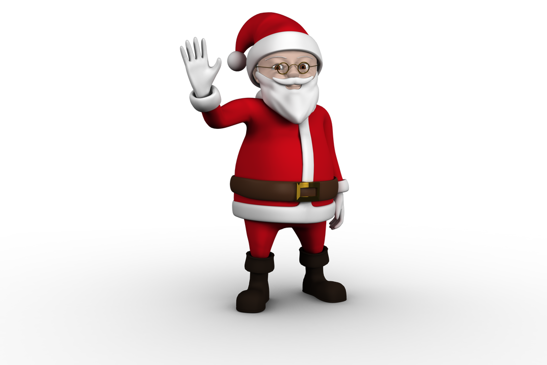 Cute Cartoon Santa Claus Waving in Transparent Background - Download Free Stock Images Pikwizard.com