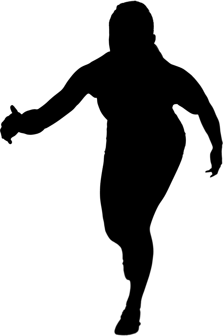 Silhouette of Man Running on Transparent Background for Sports Concepts