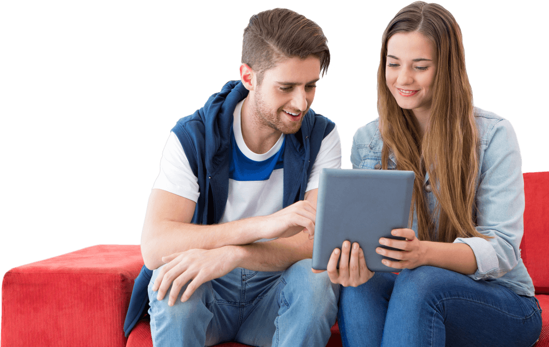 smiling students using tablet on transparent background - Download Free Stock Images Pikwizard.com