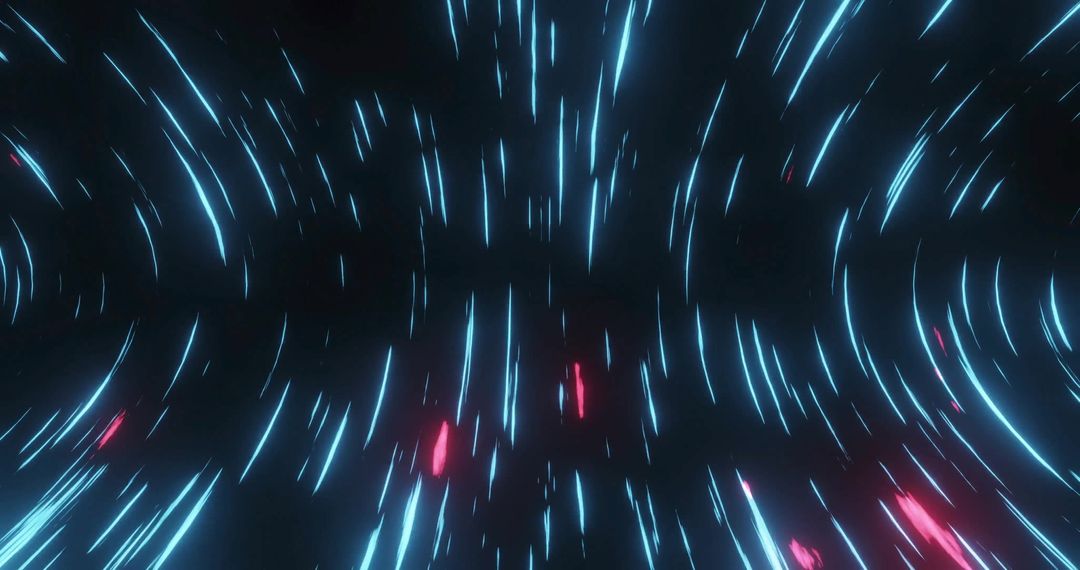 Abstract Glowing Light Trails in Motion