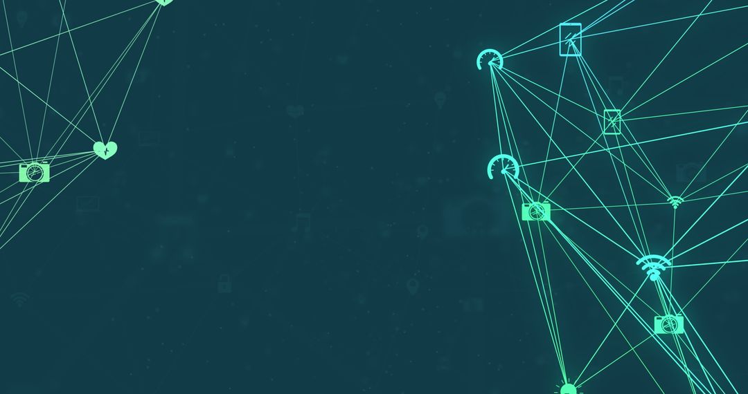 Digital Connections Network with Glowing Interfaces