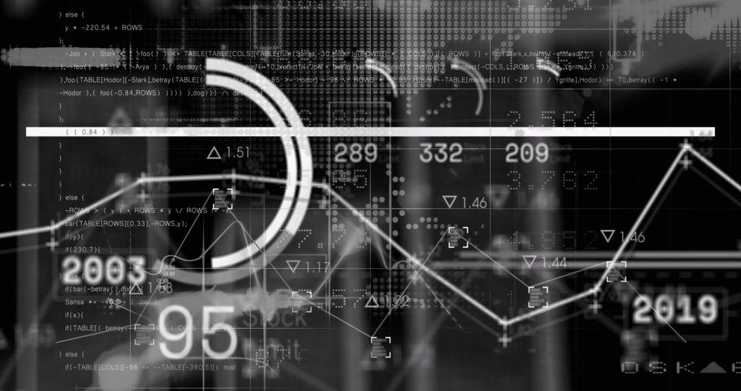 Futuristic Data Visualization Overlay in Modern Corporate Space