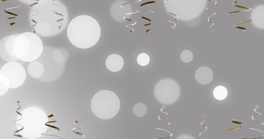 Festive Streamers and Glowing Bokeh Celebration Background