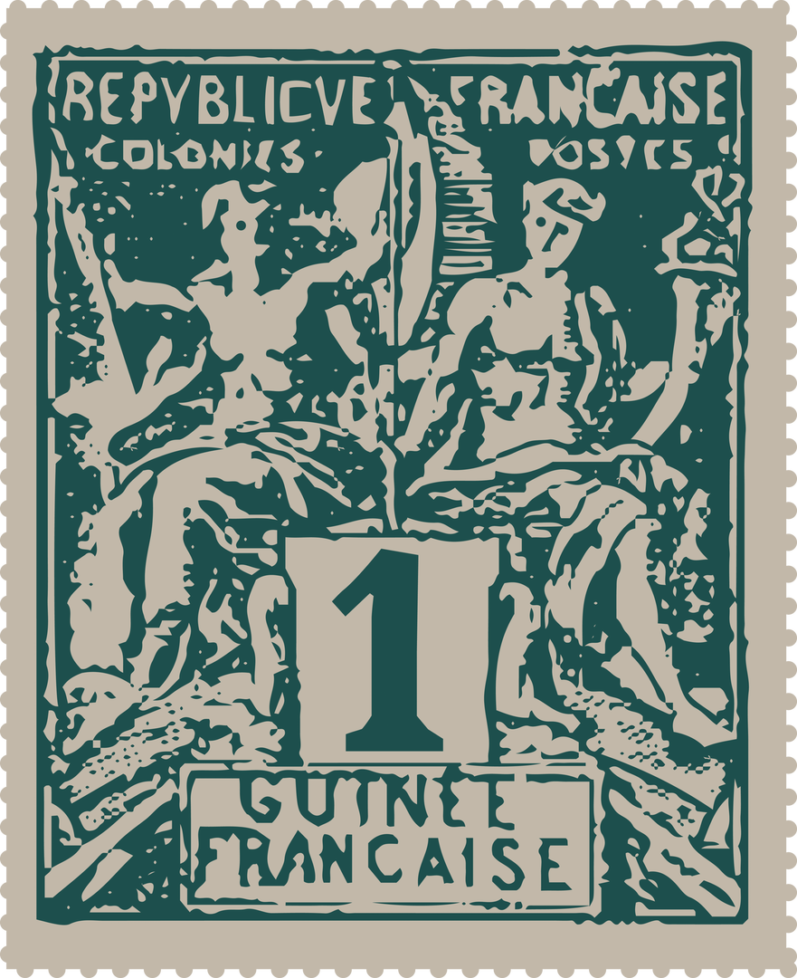 Vintage French Guinea Colonial Stamp on Transparent Background Concept - Download Free Stock Images Pikwizard.com