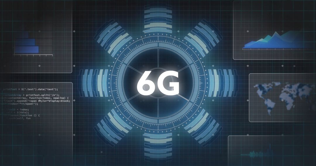 Futuristic 6G Technology Interface with Data Elements