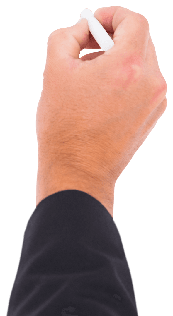 Transparent Hand Writing with Chalk Business Man's Sleeve