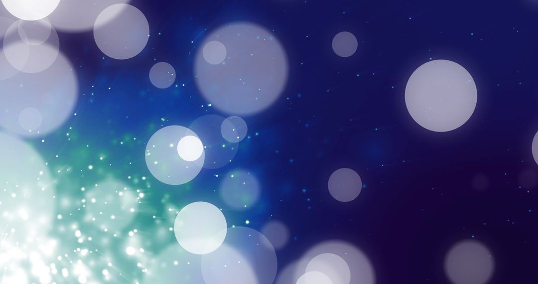 Abstract Glittering Lights with Lens Flares in Cosmic Backdrop