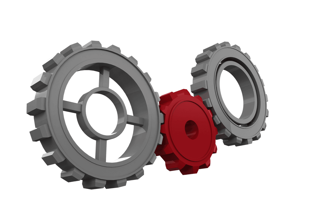 Transparent Gear Illustration Depicting Connectivity in Machines