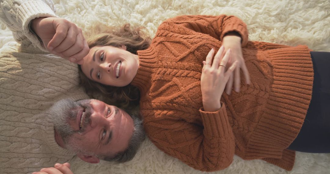 Senior Couple Relaxing Together in Cozy Home Environment