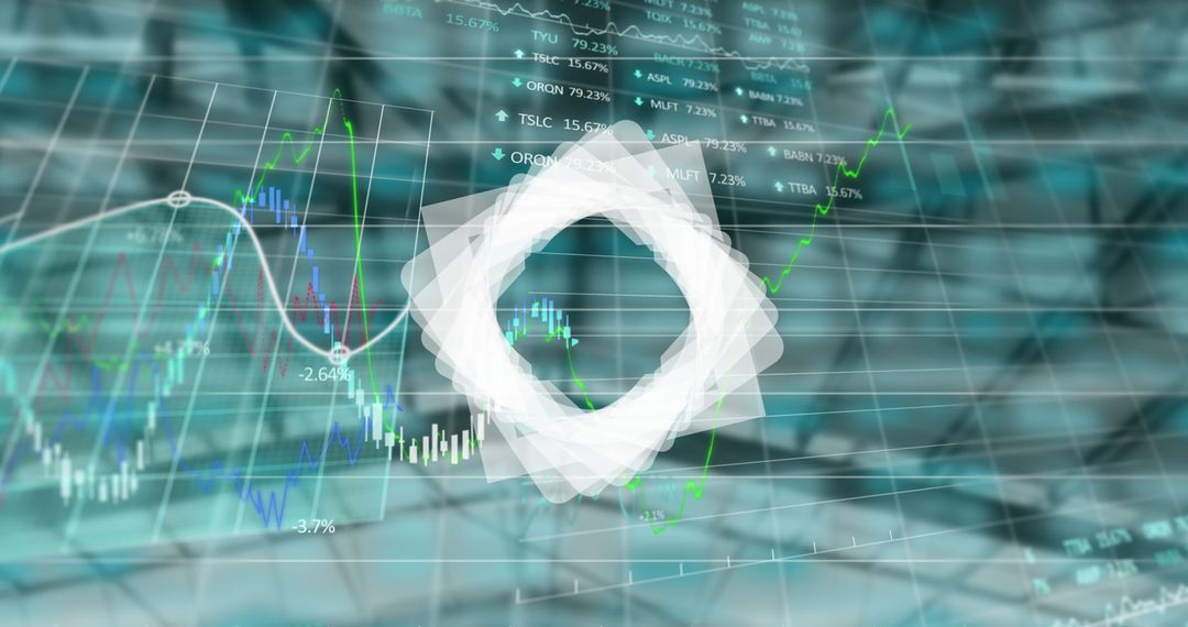 Abstract Finance Graphic Overlaid with Stock Data
