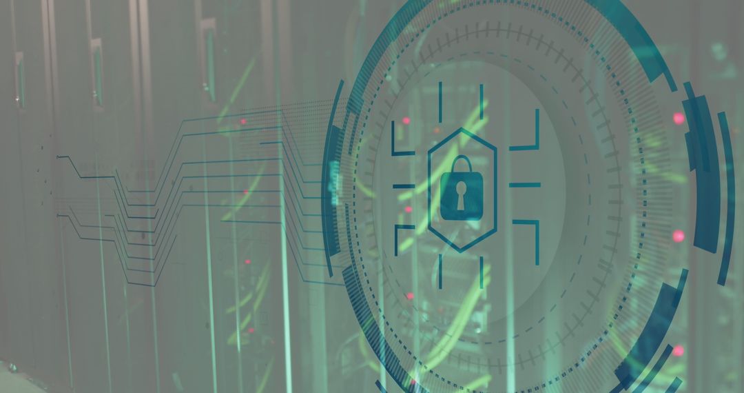 Digital Security Concept Overlapping Network Servers