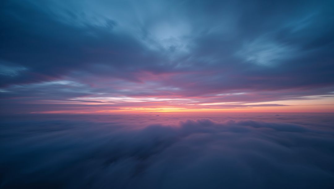 Stunning Aerial View of a Tranquil Cloudscape at Dawn