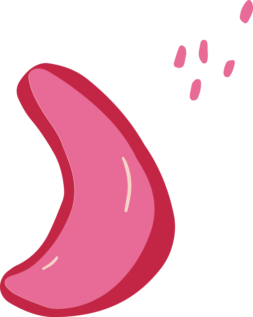 Minimalistic Pink Crescent on Transparent Background