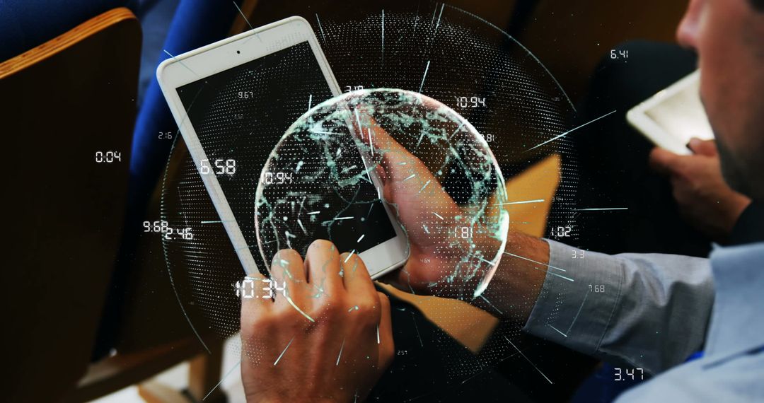 Globe Overlay Digital Networking with Smartphones