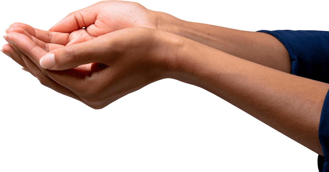Transparent Cupped Hands Showing Giving Concept