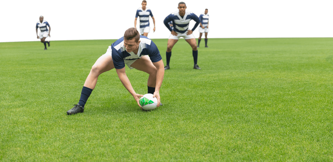 Focused Rugby Player Earns Victory - Transparent Background