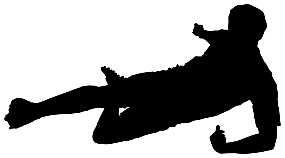 Silhouette of Male Football Player on Transparent Background Outlook