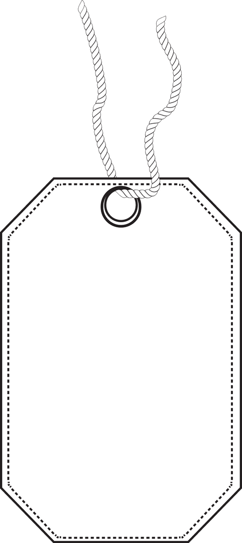White Tag with Blank Space on Transparent Background Vector Illustration
