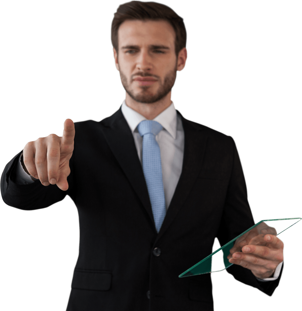 Transparent Display Technology Gadget Businessman Concept