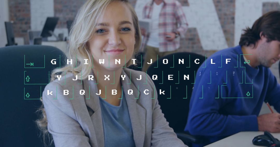 Diverse Business Team with Digital Data Interface