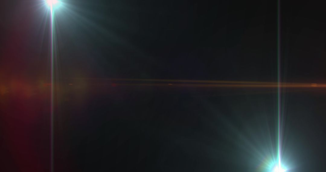 Abstract Light Flares on Black Background for Futuristic Designs