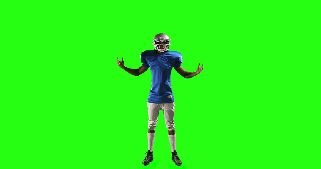 Young Football Player Celebrating Victory on Green Screen Background - Free Images, Stock Photos and Pictures on Pikwizard.com