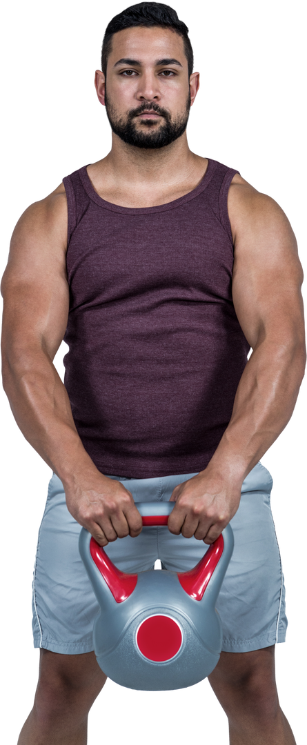 Serious Muscular Man Holding Kettlebell Transparent Background - Download Free Stock Images Pikwizard.com