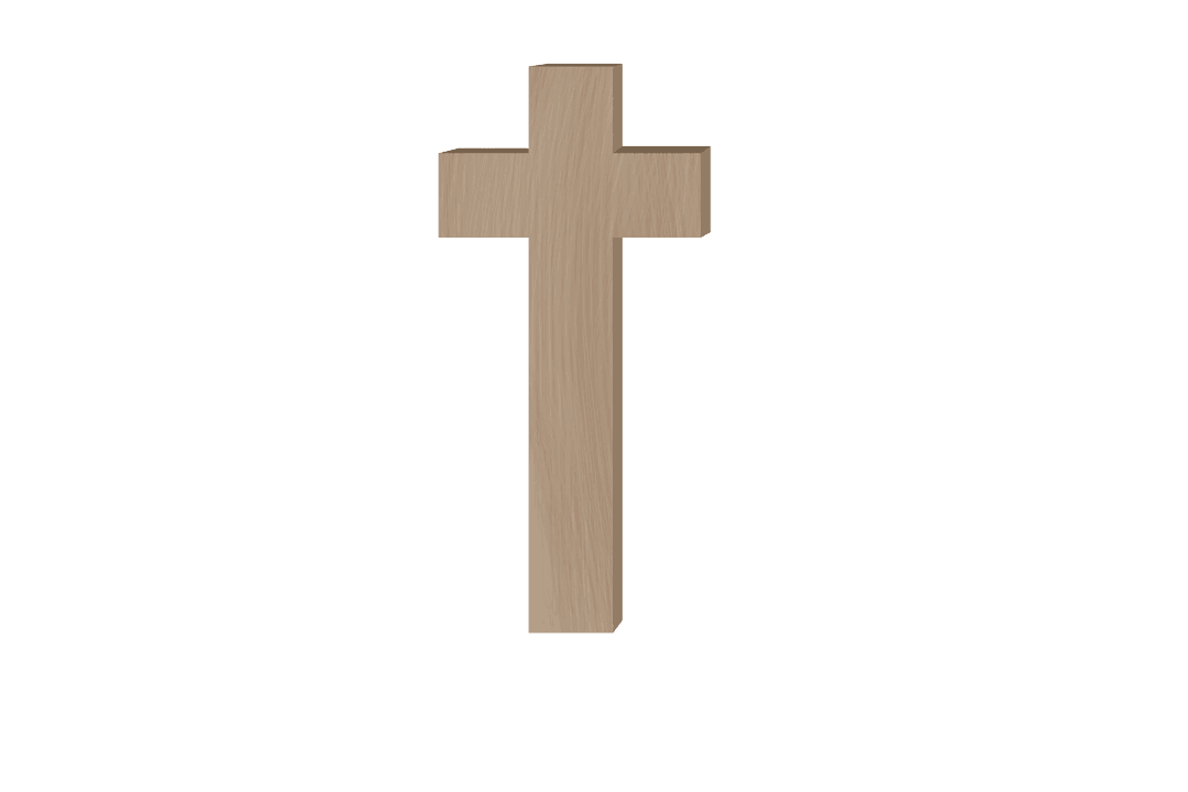 Wooden Christian Cross on Transparent Background Symbolizing Faith