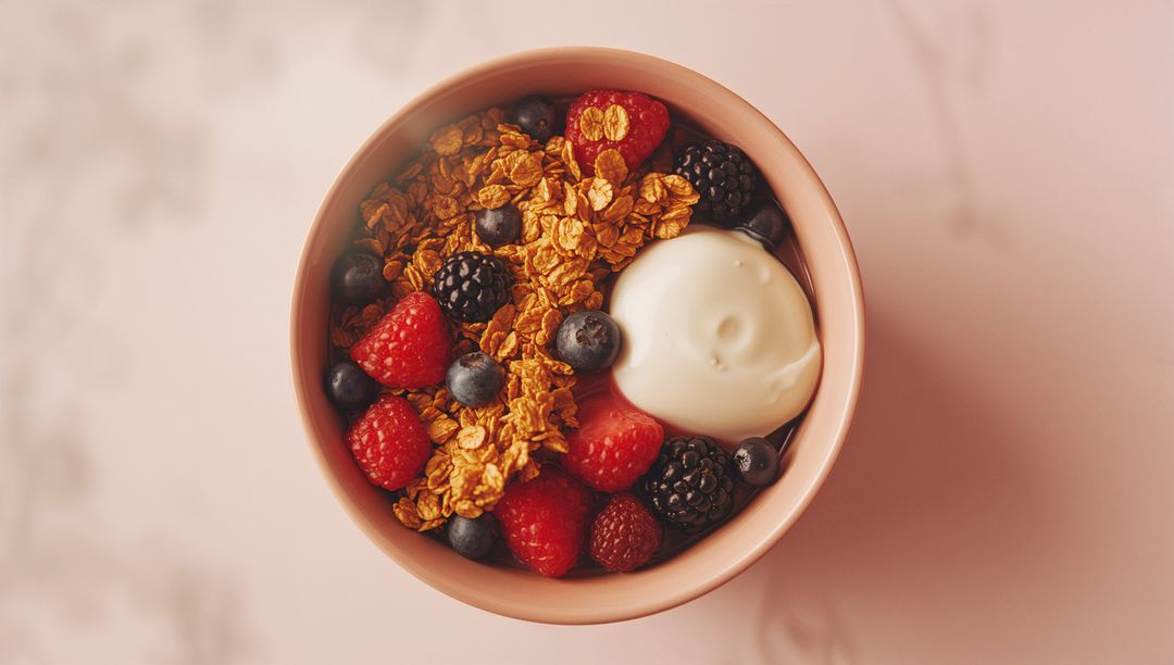 Nutritious Berry Granola Bowl with Yogurt Breakfast