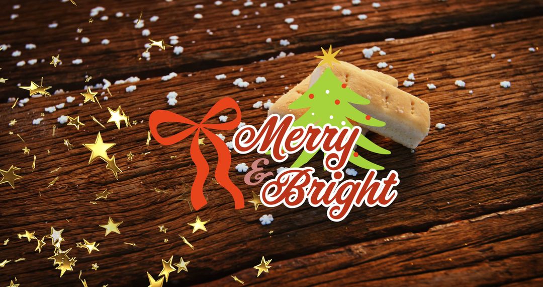 Festive Christmas Message Over Rustic Wooden Background