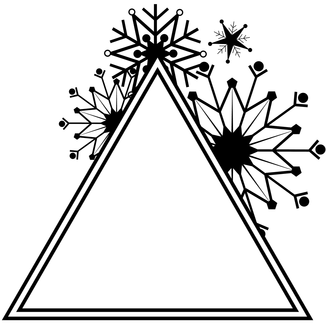 Transparent Triangle with Snowflakes Digital Winter Design