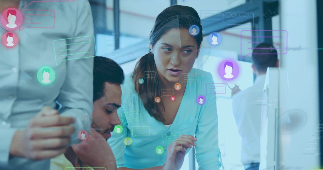 Team Collaboration in Digital Workspace with Interactive Overlays