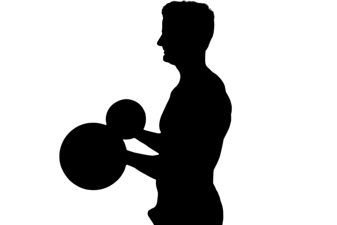 Side View of Male Exercising with Transparent Weightlifting Bar