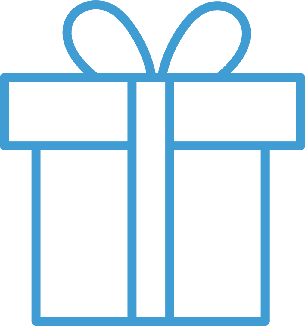 Blue Gift Icon on Transparent Background for Festive Designs